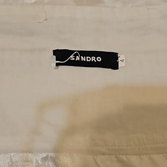 Sandro white embellished/embroidered skirt size 4 - Picture 6 of 7